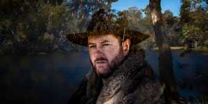 Marcus Stewart,co-chair of the First Peoples’ Assembly of Victoria,on country at the Warring river (Goulburn River). Marcus is a Nira illim bulluk man of the Taungurung nation.