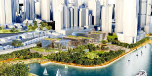 Artist's impression of medium-density plans for Barangaroo Central as at 2013.