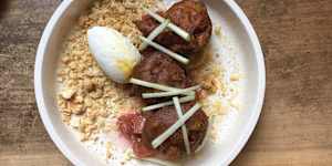 Apple,buckwheat and whey fritters.