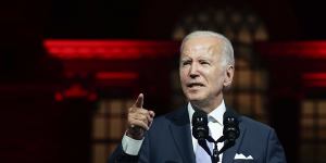 Going dark:US President Joe Biden describes the effect of MAGA conservatives on America.