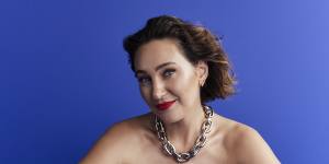 Zoë Foster Blake wears Scanlan Theodore bustier,Paco Rabanne necklace from Parlour X.