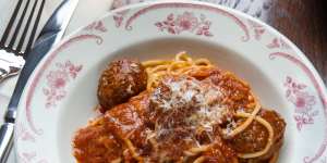 Polpette (meatballs) can be ordered on their own,with spaghetti or inside a bun.