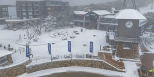 Winter blast dumps snow on Victorian alps