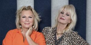 Jennifer Saunders and Joanna Lumley during a promotional tour for Absolutely Fabulous:The Movie in 2016.