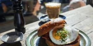 Bacon and egg butty at The Little Kitchen,Coogee