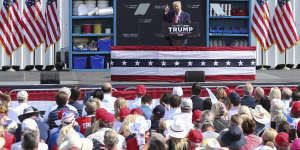 Former US president Donald Trump at a rally in Summerville,South Carolina,a day before the findings.