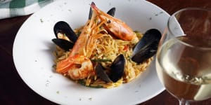 At Hermion restaurant,try the kritharoto:orzo pasta with fresh seafood such as mussels,prawns,squid and cuttlefish ink.