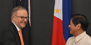 Prime Minister Anthony Albanese meets with Philippines President Ferdinand R Marcos jnr at the presidential palace in Manila.
