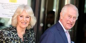 King Charles III and Queen Camilla arrive at the University College Hospital Macmillan Cancer Centre in London.