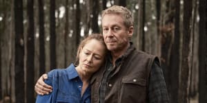 Shock and grief for Miranda Otto and Richard Roxburgh in the second episode of the six-part series Fires.