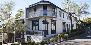 The landmark corner terrace at 92 Hargrave Street,Paddington.