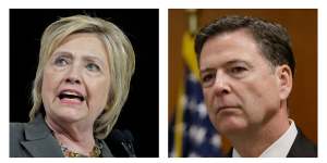 Hillary Clinton and FBI Director James Comey.
