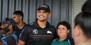 Latrell Mitchell in Moree this week.