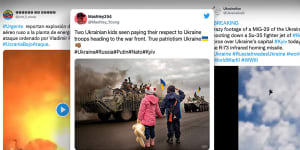 Misinformation has suffused Russia’s invasion of Ukraine,such as these three pictures that went viral despite being wildly out of context.