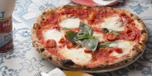 The buffalo pizza is a great take on the classic margherita.