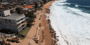 Collaroy beach has been eroded following a king tide and the after effects of ex-tropical cyclone Seth.