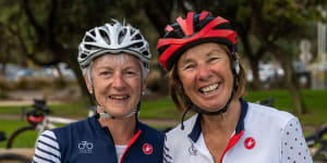 Jennie Cornish (left) us part of Ladies Back on Your Bike,set up by Jacinta Costello in 2013.