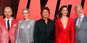 Simon Pegg,Pom Klementieff,Tom Cruise,Hayley Atwell and director Christopher McQuarrie attend the Australian premiere.