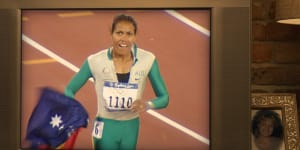 The advertisement features notable moments in Australian history,including Cathy Freeman’s run to win gold at the 2000 Sydney Olympics.