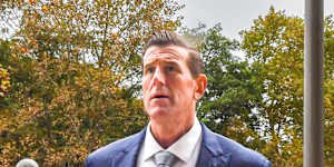Ben Roberts-Smith outside court on May 1.