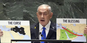 Israel Prime Minister Benjamin Netanyahu addresses the 79th session of the United Nations General Assembly last Friday.