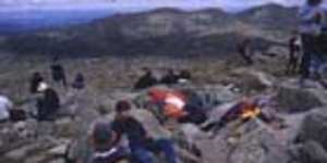 Resting on the top of Mount Kosciuszko