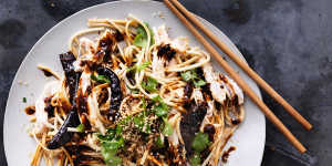 Chicken and Udon Noodle salad with Chilli and Sichuan Pepper.
