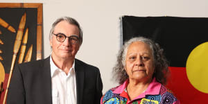 Reognition in Anthem founders,former Victorian Supreme Court judge Peter Vickery QC and Wiradjuri Elder Aunty Sue Bulger.