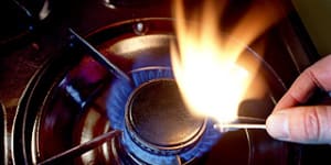 A gas stove is basically a well-contained and controlled fossil-fuelled open fire.