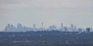 The Sydney CBD skyline as seen from Hawkesbury Lookout,Winmalee.