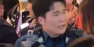 Itaewon police sergeant Kim Baek-gyeom yelled at crowds to stop during the crush on Saturday. 