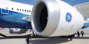 The Boeing 777-9 on display at the Dubai Air Show last year. 