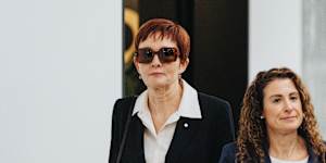 Gail Connolly leaves the ICAC on Wednesday after completing her evidence.