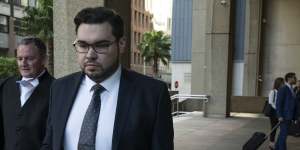 Bruce Lehrmann outside the Federal Court in Sydney on Wednesday.