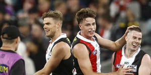 As it happened:Saints beat Bombers as Winmar,Lockett watch on;Curnow brilliance takes Blues to win over Giants