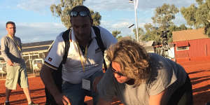 Denise Bowden,CEO of the Yothu Yindi Foundation,signing the Uluru Statement from the Heart 2017.