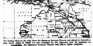 Map of Japanese attack of Darwin from the Sydney Morning Herald,February 20,1942