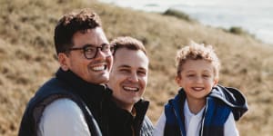 Aaron Suine (left),Nick Stead and their son Abraham:“We had occupancy rates we’d never dreamed of. Then COVID-19 hit and,within 48 hours,every single booking was gone.”