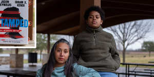 Meenal McNary and her son Jaiden were one of many families who fought against attempts to ban Stamped,a book about racism,in Austin,Texas. 