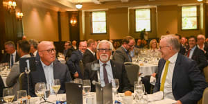 Neil Mitchell lets fly at testimonial lunch after early departure by Albanese
