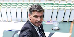 Opposition Leader Angus Taylor during question time on Monday.