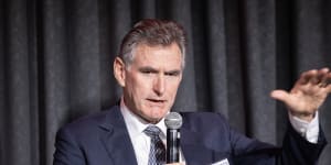 NAB chief executive Ross McEwan said there were encouraging signs inflation and interest rates in Australia were peaking,and the nation would avoid a “pronounced economic correction.”
