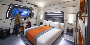 A room at Walt Disney World’s Starcruiser hotel. At $7200 for two guests,some people had complained the experience was too expensive. 