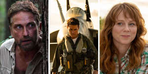 Movies to see in May include (from left) Last Seen Alive,Top Gun:Maverick and How to Please a Woman starring Hayley McElhinney.
