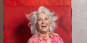 Lee Mathews “Clementine” shirt and “Tabi” pants. Stele sculpture by Liu Jianhua.