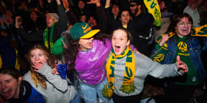 ‘I’m exhilarated’:Federation Square erupts as the Matildas advance to the semi-finals