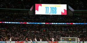 The crowd figure goes up at Wembley.