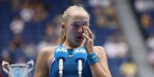 Mirra Andreeva was distraught after losing the girls’ singles final to her best friend.