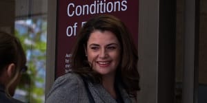 ABC journalist Louise Milligan arrives at Melbourne Magistrates Court on Tuesday.
