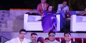Jai Patel (centre) with other participants at the Indiaspora Forum